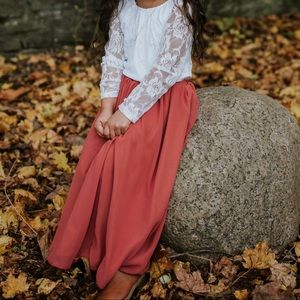 4T MAXI SKIRT/ROSE and 4T LACE LEOTARD/WHITE